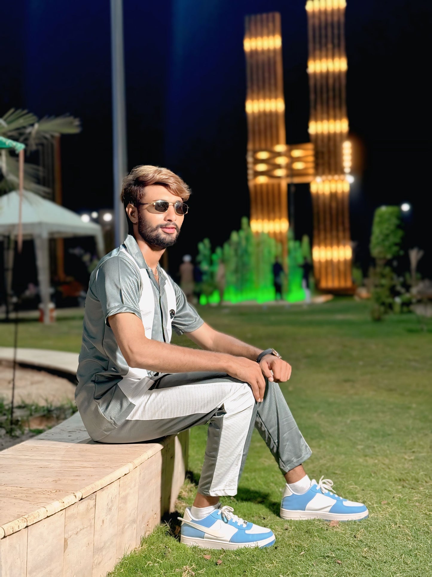 Textured Gray Color-Tracksuit